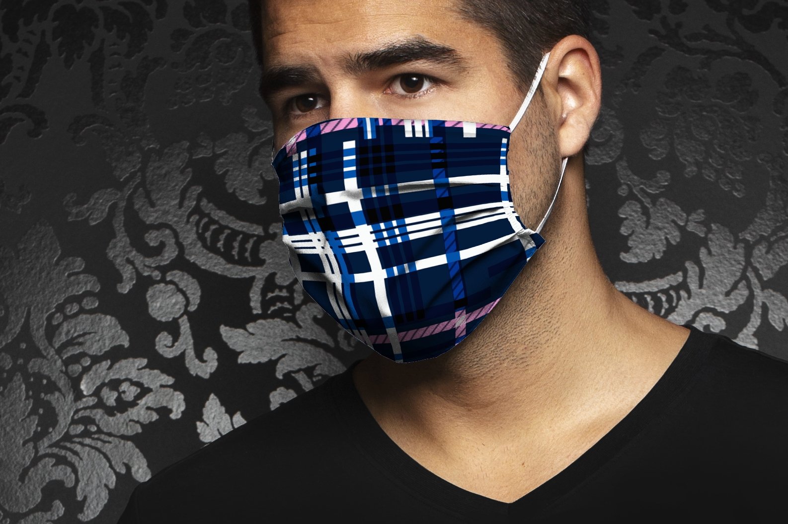 Masque AN75-DIETER, navy fuchsia - AU NOIR