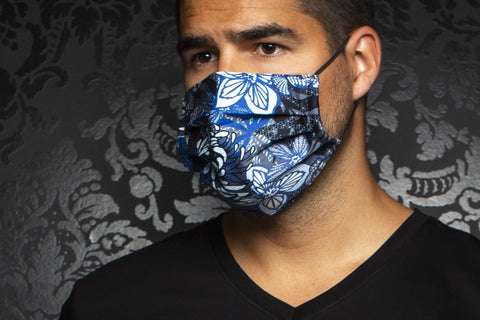 Masque AN75-FLORAL, blue - AUNOIR