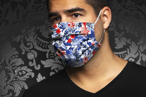 Masque AN75-INOVA FLORAL, red navy - AU NOIR