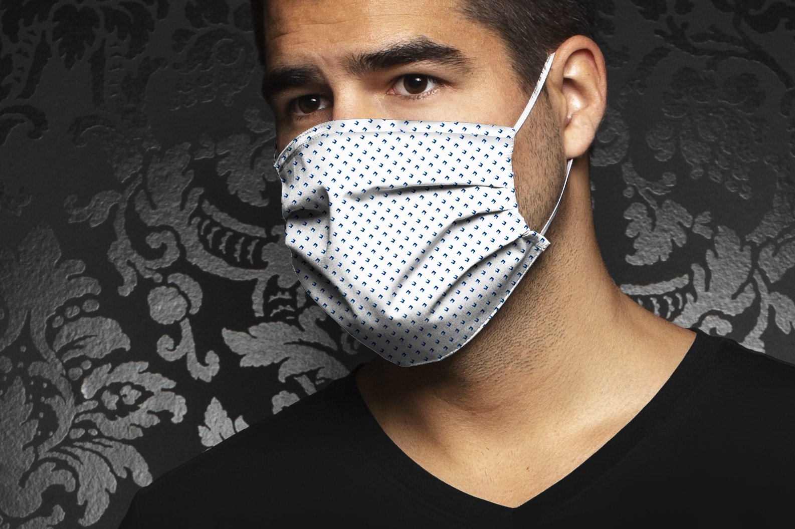 Masque AN75-MARINO, white blue - AU NOIR