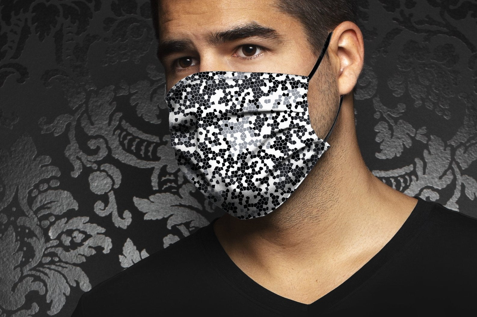 Masque AN75-ODYSEE, black white - AU NOIR