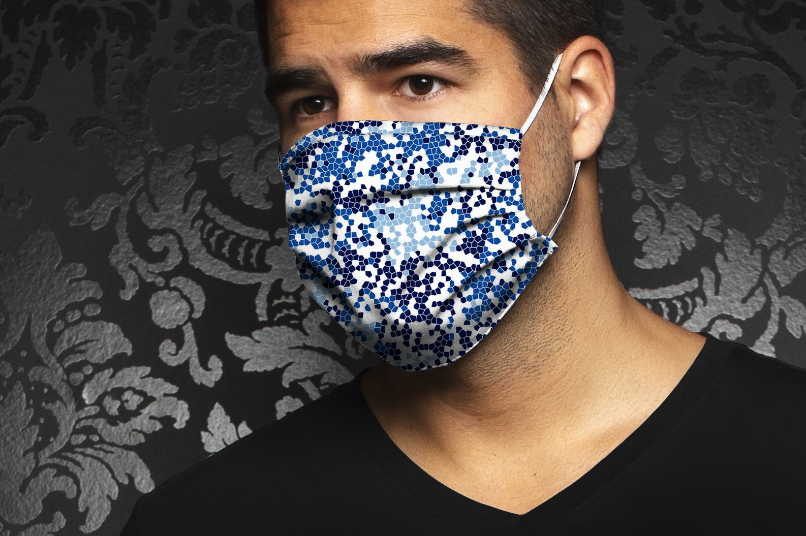 Masque AN75-ODYSEE, white blue - AU NOIR