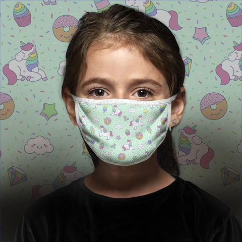 Masque ECO cupcakes & unicorns mint - AU NOIR