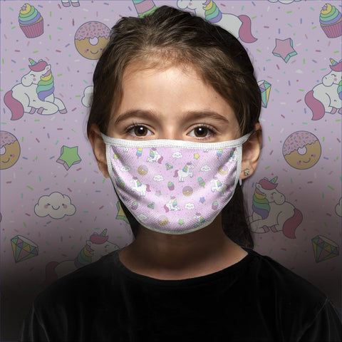 Masque ECO cupcakes & unicorns pink - AU NOIR