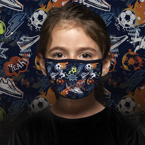 Masque ECO retro soccer - AU NOIR