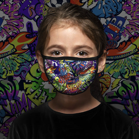 Masque ECO urban graffiti multi - AU NOIR